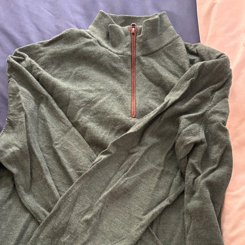 Men's Green Half-Zip Sweater